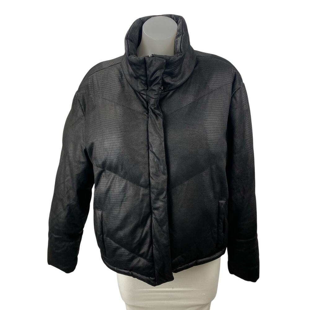 BB Dakota Womens Black Quilted High Neck Long Sleeve Padded Puffer Coat Jacket M